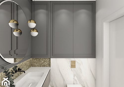MIESZKANIE PRZY PARKU - Średnia z lustrem łazienka, styl nowoczesny - zdjęcie od 3deko