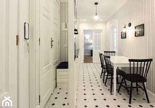 MIESZKANIE KRAKÓW - Mała biała jadalnia jako osobne pomieszczenie, styl tradycyjny - zdjęcie od 3deko