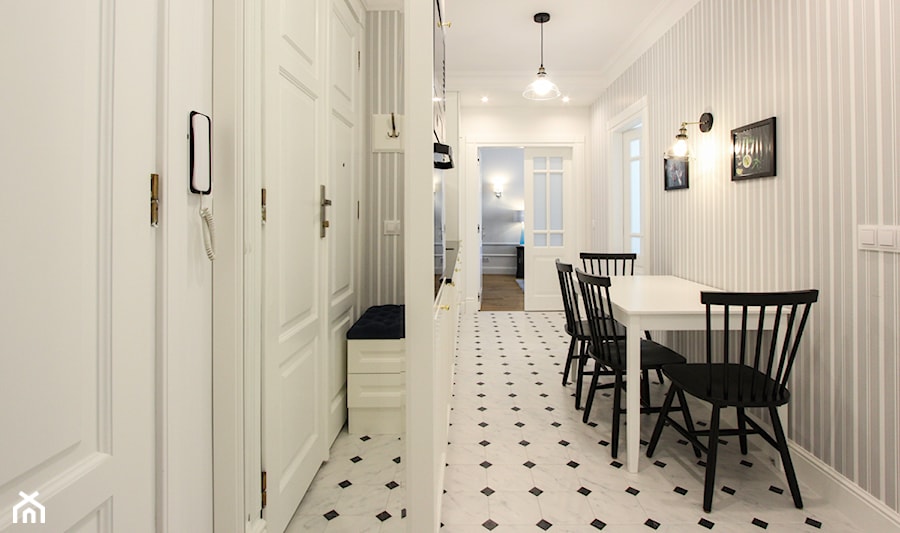 MIESZKANIE KRAKÓW - Mała biała jadalnia jako osobne pomieszczenie, styl tradycyjny - zdjęcie od 3deko