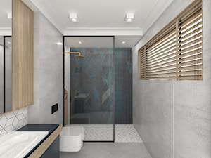 ŁAZIENKI - Średnia na poddaszu łazienka z oknem, styl nowoczesny - zdjęcie od 3deko