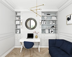 MIESZKANIE W NOWOJORSKIM KLIMACIE - Średnie z sofą białe szare biuro, styl glamour - zdjęcie od 3deko - Homebook