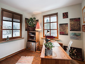 Dom - Średnie w osobnym pomieszczeniu szare biuro, styl tradycyjny - zdjęcie od residence_fotografia_wnetrz