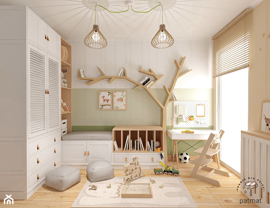 Leśny pokój 4 letniego chłopca - zdjęcie od patmat.pl - pokoje dla dzieci @patmatstudio