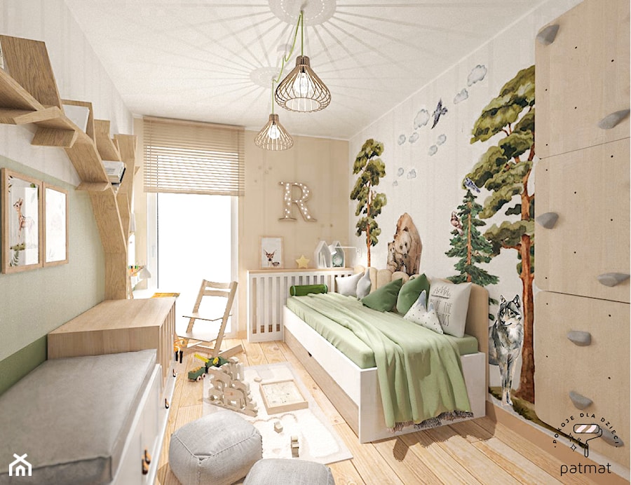 Leśny pokój 4 letniego chłopca - zdjęcie od patmat.pl - pokoje dla dzieci @patmatstudio