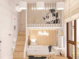 Pokój dla chłopca w stylu Mickey - widok na antresolę - zdjęcie od patmat.pl - pokoje dla dzieci @patmatstudio