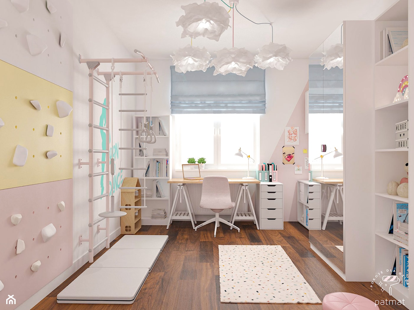 Pastelowy pokój dla dziewczynki - zdjęcie od patmat.pl - pokoje dla dzieci @patmatstudio - Homebook