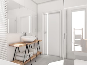 ciepła łazienka w chłodnym betonie - Łazienka, styl skandynawski - zdjęcie od pracownia2b