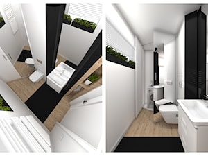 Mała łazienka - Mała z pralką / suszarką łazienka z oknem, styl nowoczesny - zdjęcie od pracownia2b