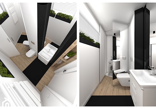 Mała łazienka - Mała z pralką / suszarką łazienka z oknem, styl nowoczesny - zdjęcie od pracownia2b