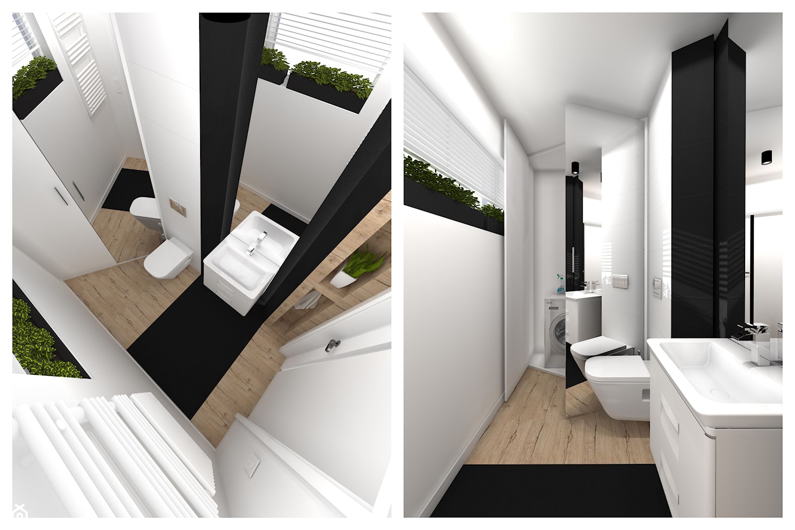 Mała łazienka - Mała z pralką / suszarką łazienka z oknem, styl nowoczesny - zdjęcie od pracownia2b - Homebook