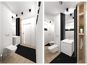 Mała łazienka - Mała na poddaszu bez okna łazienka, styl nowoczesny - zdjęcie od pracownia2b