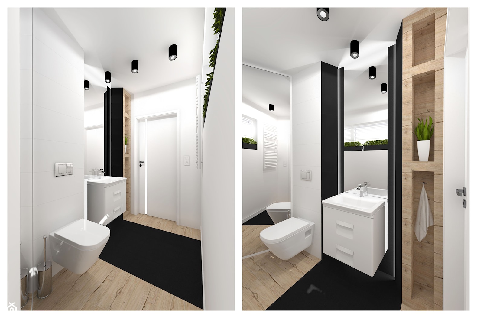 Mała łazienka - Mała na poddaszu bez okna łazienka, styl nowoczesny - zdjęcie od pracownia2b - Homebook