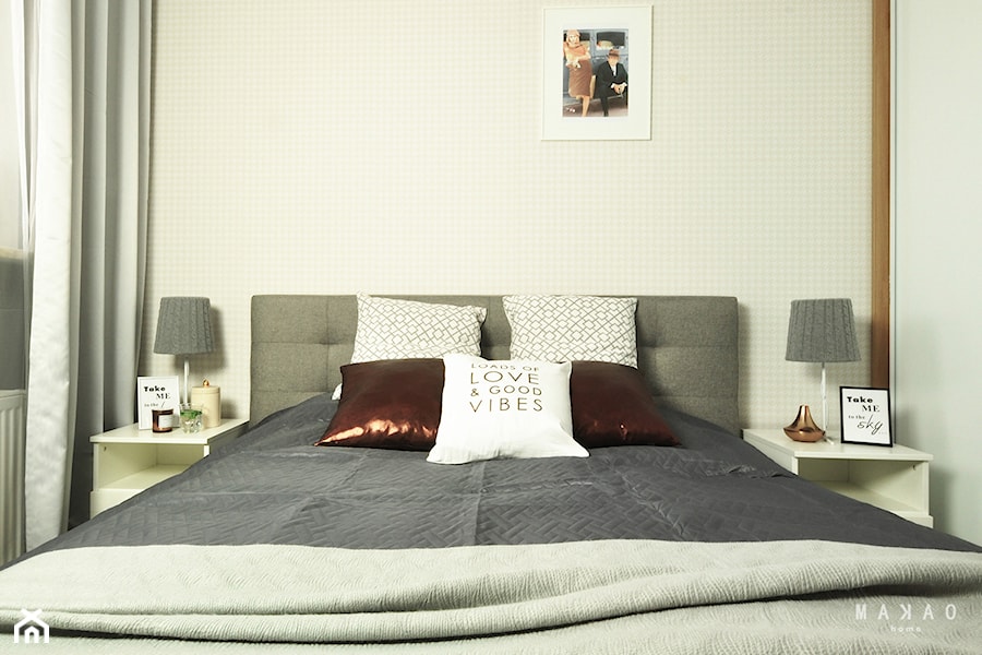 37 mkw na wynajem | URSYNÓW CENTRAL PARK - Średnia beżowa biała sypialnia, styl nowoczesny - zdjęcie od MAKAO home