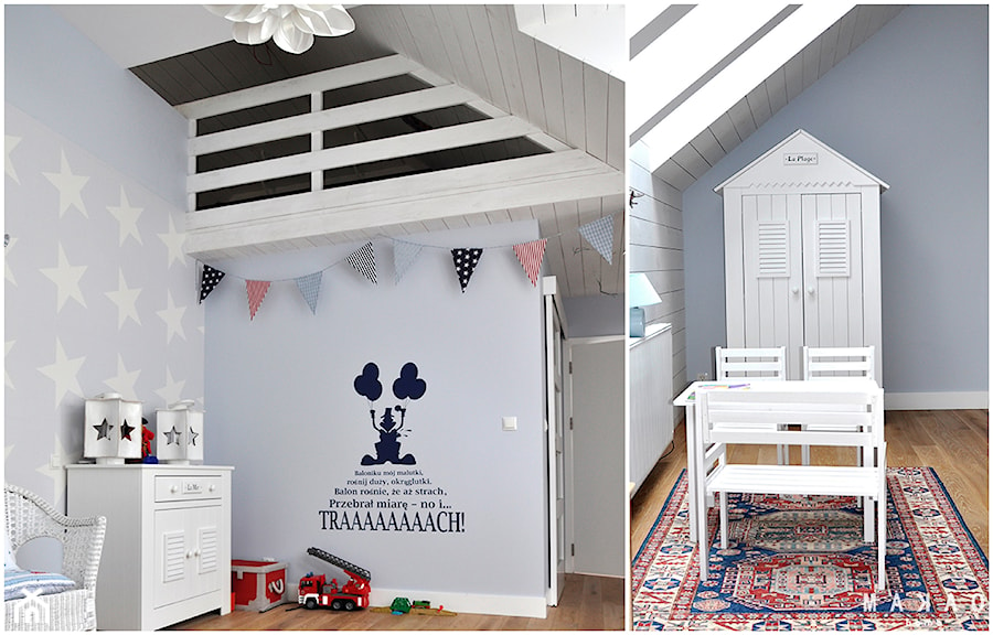 Dom pod Warszawą - Średni niebieski pokój dziecka dla dziecka dla chłopca, styl skandynawski - zdjęcie od MAKAO home