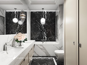 Apartament | WILANÓW - Mała bez okna z dwoma umywalkami z marmurową podłogą łazienka, styl tradycyjny - zdjęcie od MAKAO home