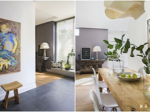 Dom pod Warszawą - Średnia biała szara jadalnia w salonie, styl nowoczesny - zdjęcie od MAKAO home
