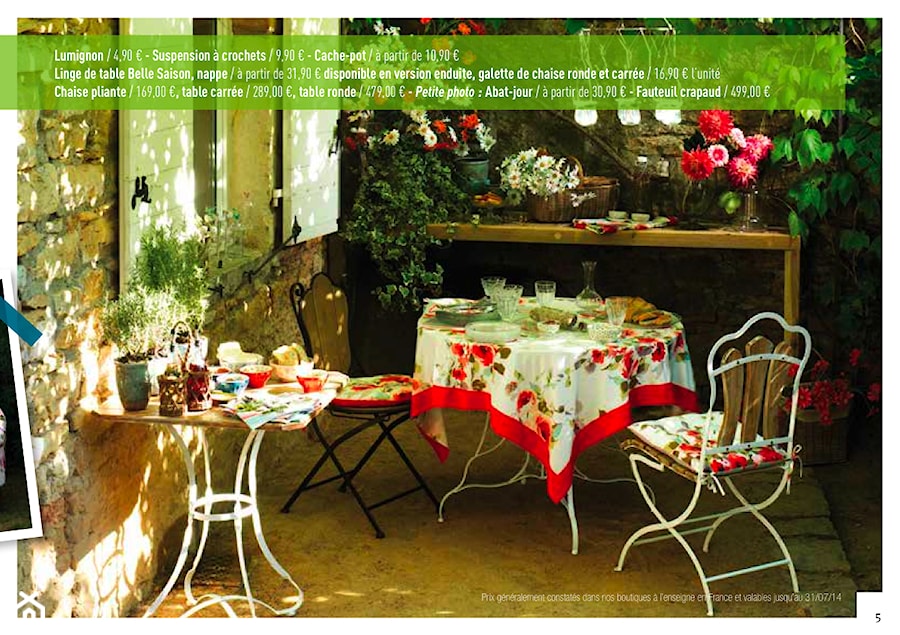 Katalog na sezon wiosna/lato 2014 - Taras rustykalny, styl rustykalny - zdjęcie od Coqlila wnętrza francuskiej prowincji