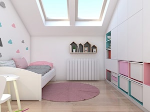 POKÓJ MAŁEJ NATALII / Piekary Śląskie - Średni biały pokój dziecka dla dziecka dla dziewczynki, styl nowoczesny - zdjęcie od TIUK Studio