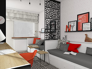 Pokój Natalii i Szymona - Średni biały szary pokój dziecka dla nastolatka dla dziewczynki, styl nowoczesny - zdjęcie od TIUK Studio