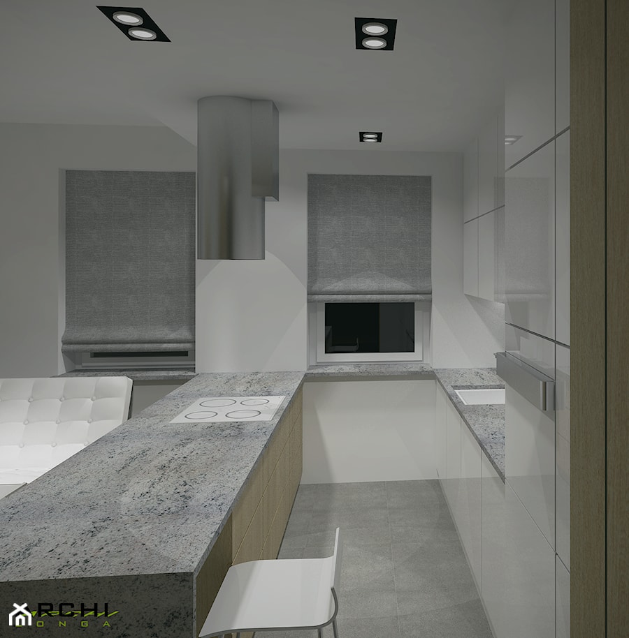 Projekt mieszkania w Krakowie o pow. 60 m2 - Kuchnia, styl nowoczesny - zdjęcie od ARCHI Longa