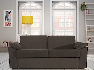 Czarna sofa w skandynawskich wnętrzach