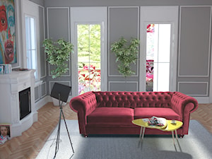 Klasyczny i przytulny salon z sofą w stylu Chesterfield - zdjęcie od Sofami.pl