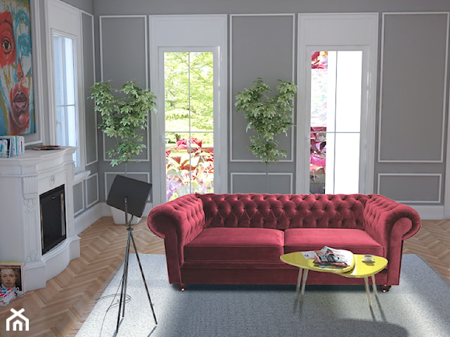 Stylowy salon z sofą Chesterfield