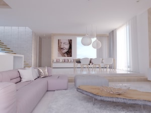 Delikatność na 90 m2 - Duża szara jadalnia w salonie, styl minimalistyczny - zdjęcie od Dorota Orawiec-Mazur