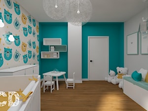 dziecięco / młodzieżowo - Duży szary niebieski pokój dziecka dla niemowlaka dla dziecka dla chłopca dla dziewczynki, styl nowoczesny - zdjęcie od Pracownia Projektowania | Daria Ciuńczyk-Duda