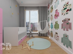 dziecięco / młodzieżowo - Średni biały szary pokój dziecka dla niemowlaka dla dziewczynki, styl minimalistyczny - zdjęcie od Pracownia Projektowania | Daria Ciuńczyk-Duda