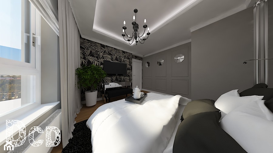 NYC - Średnia szara sypialnia, styl glamour - zdjęcie od Pracownia Projektowania | Daria Ciuńczyk-Duda