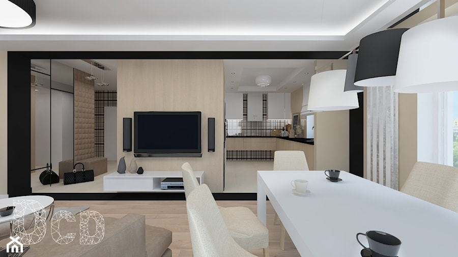 Apartament nad skarpą - Salon, styl nowoczesny - zdjęcie od Pracownia Projektowania | Daria Ciuńczyk-Duda