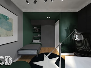 NYC - Średni czarny szary zielony pokój dziecka dla nastolatka dla chłopca dla dziewczynki, styl glamour - zdjęcie od Pracownia Projektowania | Daria Ciuńczyk-Duda