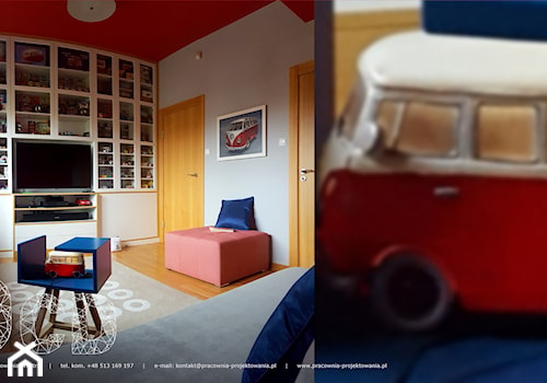 W RYTMIE SAMBY - Średni biały czerwony pokój dziecka dla dziecka dla chłopca, styl nowoczesny - zdjęcie od Pracownia Projektowania | Daria Ciuńczyk-Duda