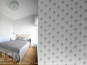 Mieszkanie Warszawa Mokotów - Mała szara sypialnia, styl skandynawski - zdjęcie od Pracownia Projektowania | Daria Ciuńczyk-Duda