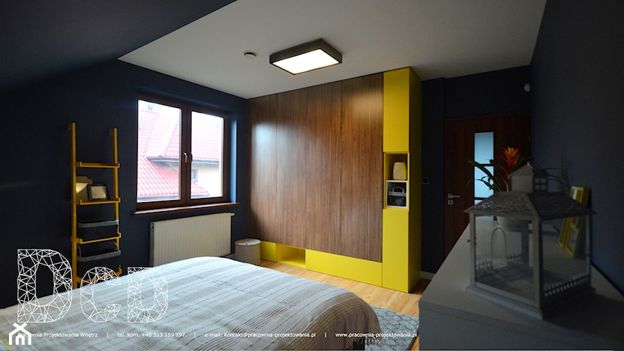 CIEMNO WSZĘDZIE - Średnia sypialnia, styl nowoczesny - zdjęcie od Pracownia Projektowania | Daria Ciuńczyk-Duda