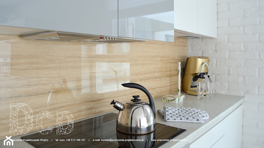 Mieszkanie Warszawa Jelonki - Mała kuchnia jednorzędowa, styl skandynawski - zdjęcie od Pracownia Projektowania | Daria Ciuńczyk-Duda