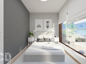 MOKO - Mała szara sypialnia, styl skandynawski - zdjęcie od Pracownia Projektowania | Daria Ciuńczyk-Duda