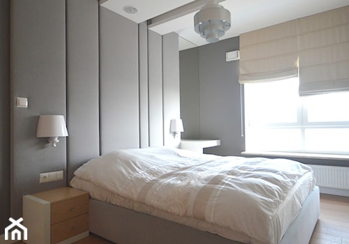 Mieszkanie Pruszków Ostoja - Średnia szara sypialnia, styl nowoczesny - zdjęcie od Pracownia Projektowania | Daria Ciuńczyk-Duda