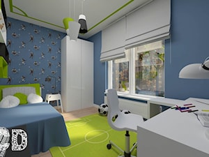 dziecięco / młodzieżowo - Średni szary niebieski pokój dziecka dla nastolatka dla chłopca dla dziewczynki, styl nowoczesny - zdjęcie od Pracownia Projektowania | Daria Ciuńczyk-Duda