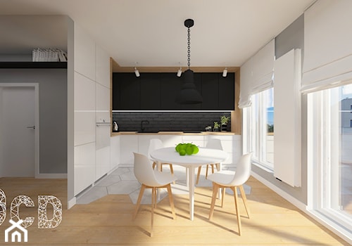 trójkąty i inne kąty - Średnia szara jadalnia w kuchni, styl minimalistyczny - zdjęcie od Pracownia Projektowania | Daria Ciuńczyk-Duda