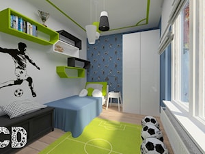 dziecięco / młodzieżowo - Średni szary niebieski pokój dziecka dla dziecka dla chłopca dla dziewczynki, styl nowoczesny - zdjęcie od Pracownia Projektowania | Daria Ciuńczyk-Duda