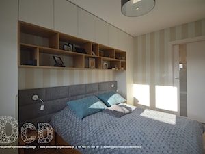 Mieszkanie Warszawa Tarchomin - Średnia beżowa biała sypialnia, styl nowoczesny - zdjęcie od Pracownia Projektowania | Daria Ciuńczyk-Duda
