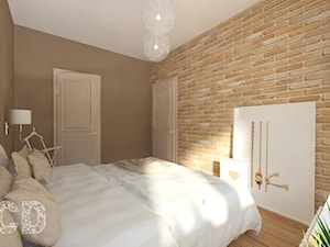 może morze - Mała brązowa sypialnia, styl skandynawski - zdjęcie od Pracownia Projektowania | Daria Ciuńczyk-Duda