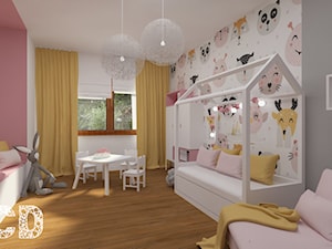 dziecięco / młodzieżowo - Średni różowy szary pokój dziecka dla dziecka dla dziewczynki, styl nowoczesny - zdjęcie od Pracownia Projektowania | Daria Ciuńczyk-Duda