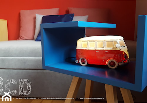 W RYTMIE SAMBY - Małe w osobnym pomieszczeniu czerwone biuro, styl nowoczesny - zdjęcie od Pracownia Projektowania | Daria Ciuńczyk-Duda