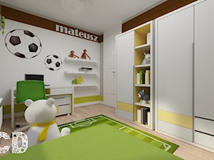 dziecięco / młodzieżowo - Średni biały szary pokój dziecka dla nastolatka dla chłopca, styl nowoczesny - zdjęcie od Pracownia Projektowania | Daria Ciuńczyk-Duda