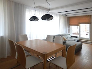 Mieszkanie Pruszków Ostoja - Duża szara jadalnia w salonie, styl nowoczesny - zdjęcie od Pracownia Projektowania | Daria Ciuńczyk-Duda