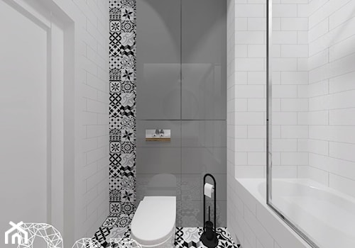 MOKO - Mała na poddaszu bez okna łazienka, styl skandynawski - zdjęcie od Pracownia Projektowania | Daria Ciuńczyk-Duda