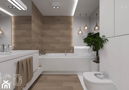 Apartament nad skarpą - Średnia bez okna łazienka, styl nowoczesny - zdjęcie od Pracownia Projektowania | Daria Ciuńczyk-Duda